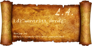 Löwentritt Arnó névjegykártya